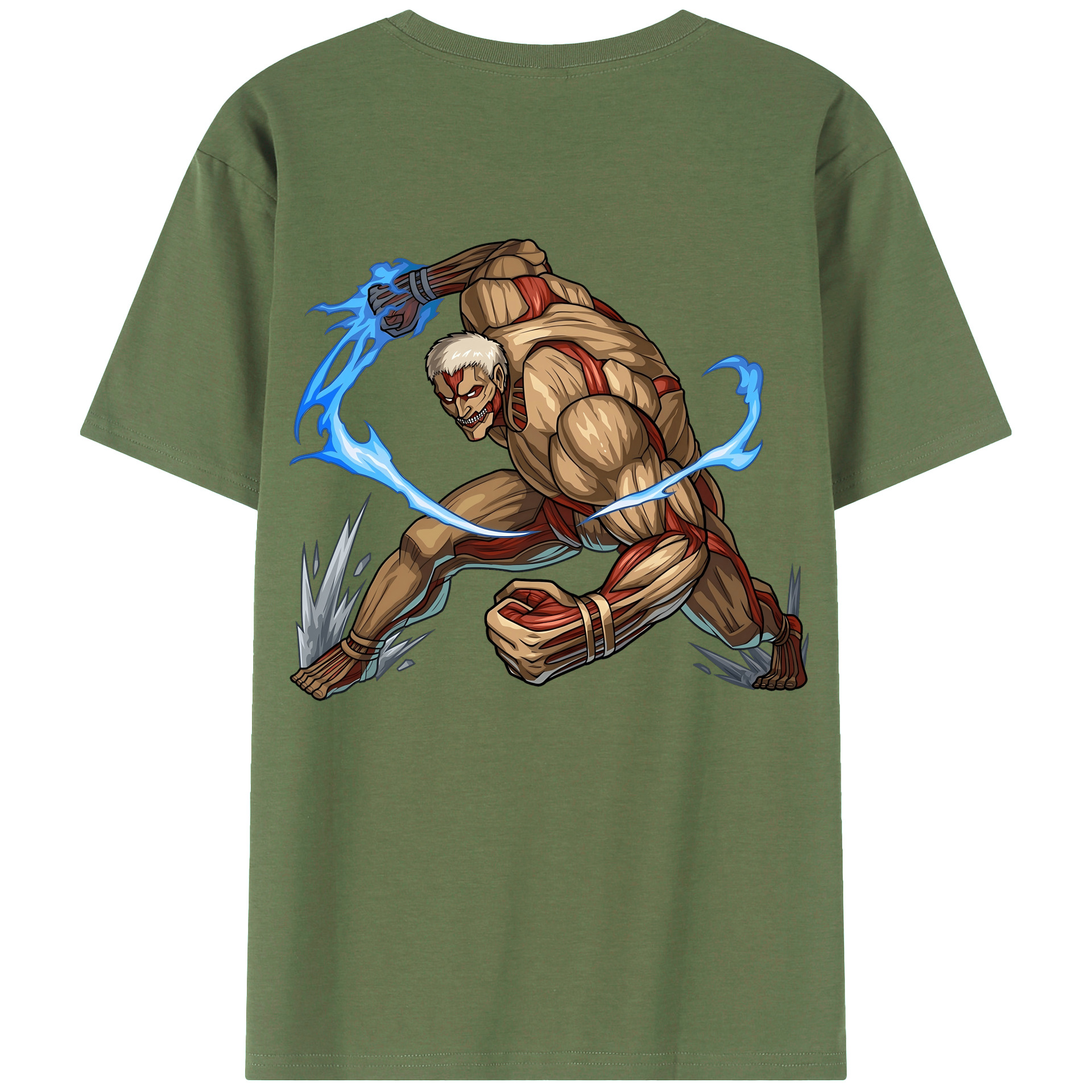 （画像用） 進撃の巨人 Attack on Titan 綿100％ メンズ半袖Tシャツ（バックプリント） 通気性